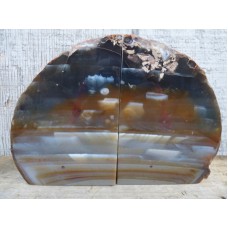 Brown Agate Geode Bookends, Crystal, Decor, 4+ lbs, Handmade, Rock, Stone   273381610353